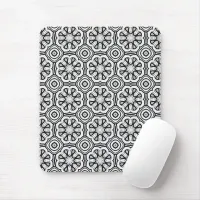 Crisp Black and White Abstract Mouse Pad