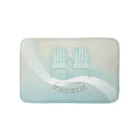 Beach House Adirondack Chairs Aqua Blue ID623 Bath Mat