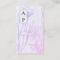 *~* Floral Subtle Flowers Neutral QR Photo Logo Bu Business Card