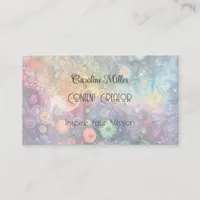 Serenity in Multicolor Pastels Content Creator Business Card