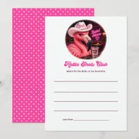 Hottie Shots Club Funny Flamingo Bachelorette Advice Card