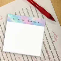 Colorful Watercolor Faux Holographic Opal Stone Post-it Notes