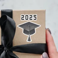 Graduation 2025 black white cap  sticker