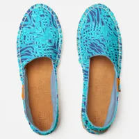 Blue Abstract Zebra Stripes Espadrilles