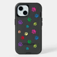 Colorful Paw Prints iPhone 15 Case