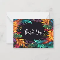 Thank You | Bold Neon Tropical Foliage Note Card