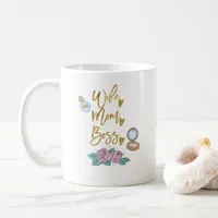 Wife Mom Boss Gold Typography/Name Coffee Mug