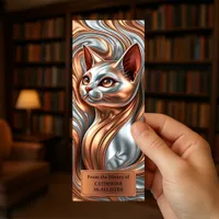 Elegant Molten Metallic Copper Silver Cat Art  Bookmarks