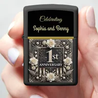 Elegant First Anniversary Celebration Zippo Lighter