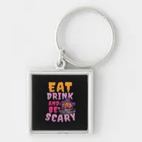 Halloween Pumpkin Eat Drink Be Scary Keychain
