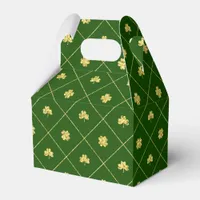 Shamrock Gold Glitter Green Lattice Favor Boxes