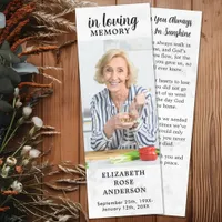 Custom Marble Photo Memorial Poem Simple Funeral Bookmarks