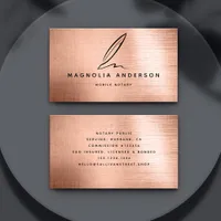 Quill Rose Gold Foil Business Card