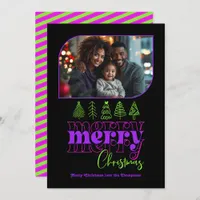 Neon Glow Tree Doodle Modern Retro Holiday Photo