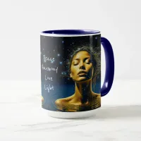 Ethereal Woman Meditating Under the Stars Mug