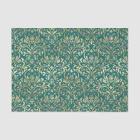 Ornate Teal and Gold Foil Tissue Paper