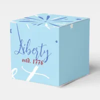 Sky Blue with Navy and White Sparkles Favor Boxes