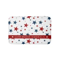 Christian America Patriotic Red White Blue Stars Bath Mat