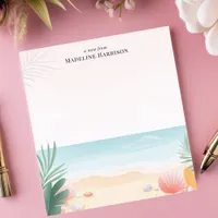 Tropical Beach Palm Trees Ocean Personalized Name Notepad