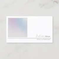 Modern Abstract Holographic White Business Card