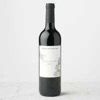 Finely flourished wedding  wine label