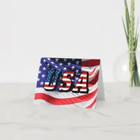 USA - American Flag Greeting Card