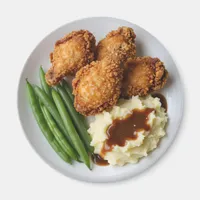 Fried Chicken, Mashed Potatoes and Green Beans Magnet