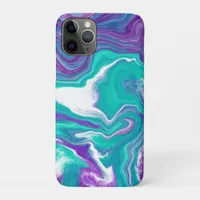Purple and Teal Fluid Art Marble Art  iPhone 11 Pro Case