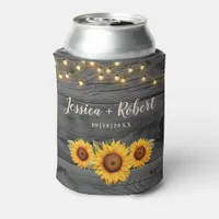 Rustic Sunflower Barn Wedding Can Cooler