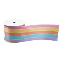 Colorful Pastel Stripes Satin Ribbon