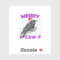 Funny Crow Christmas Classic Vintage Style Sticker
