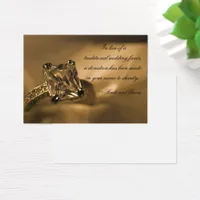 Princess Diamond Ring Wedding Charity Favor Card