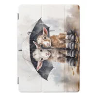 Cute Rainy Day Goats  iPad Pro Cover