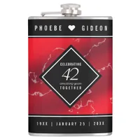 Elegant 42nd Jasper Wedding Anniversary Flask