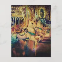Merry Go Round Animals Grunge Holiday Postcard