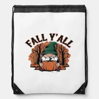 It’s Fall Y’all Pumpkin Gnome Autumn Retro Classic Drawstring Bag