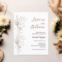 Bridal shower wildflowers love in bloom invitation