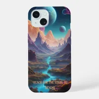 Vibrant alien worlds with neon skies  iPhone 15 case