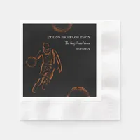 Basketball bachelor / birthday party Orange Black Napkins