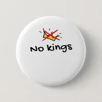 No Kings In America Classic Retro Style Button