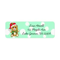 Cute Holiday Teddy Bear Christmas Label