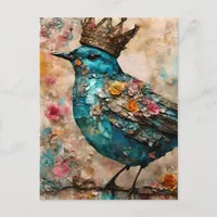 Blue Bird in a Crown Postcard