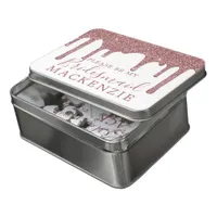 Rose Gold Dripping Glitter Bridesmaid Proposal Jigsaw Puzzle