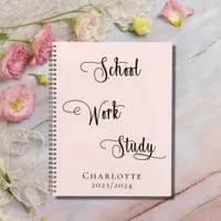 Rose gold  blush school work study typography 2025 planner