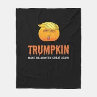 Funny Halloween Trumpkin  Fleece Blanket