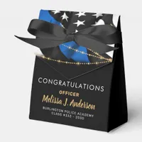 Thin Blue Line Police Officer Graduation Party Favor Boxes