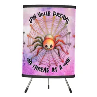 Cute Spider Inspirational Quote Monogram on pink | Tripod Lamp