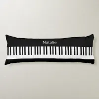 Piano Keys Keyboard Music Black White Personalized Body Pillow