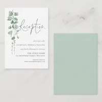 Modern Eucalyptus Wedding Reception  Enclosure Card