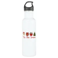 Tis The Season Christmas Santa Holiday Cheer Stainless Steel Water Bottle
